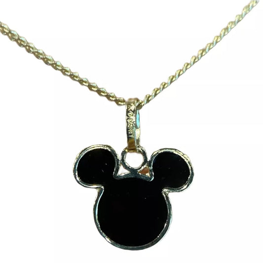 Collar Mickey  esmaltado en oro amarillo 10k Disney®️