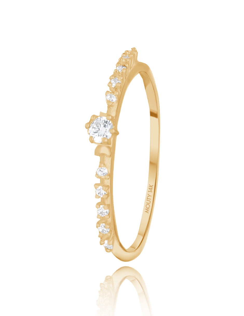 Danielle ring in 14k yellow gold with zircons