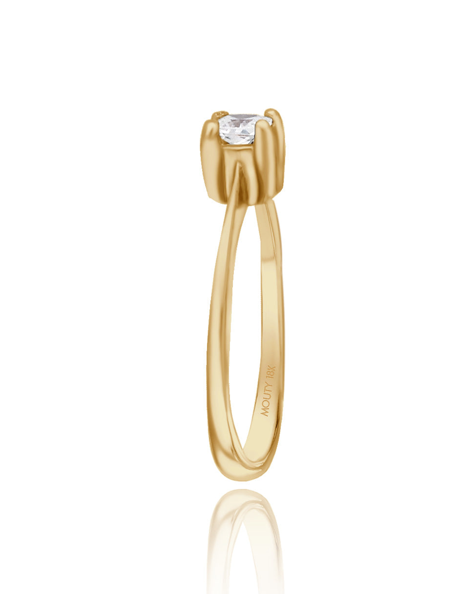 Anillo Darian en oro amarillo 18k con circonia