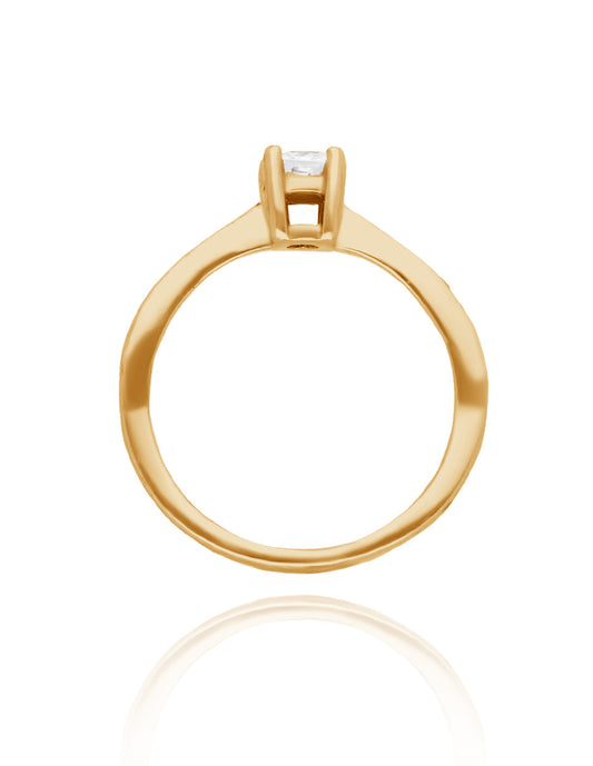 Anillo Darian en oro amarillo 14k con circonia