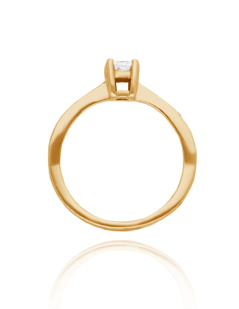 Darian ring in yellow gold plated silver with zirconia 