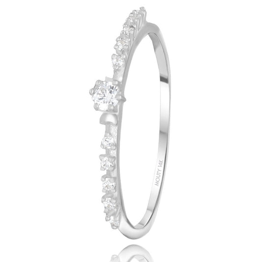 Danielle ring in 14k white gold with zircons