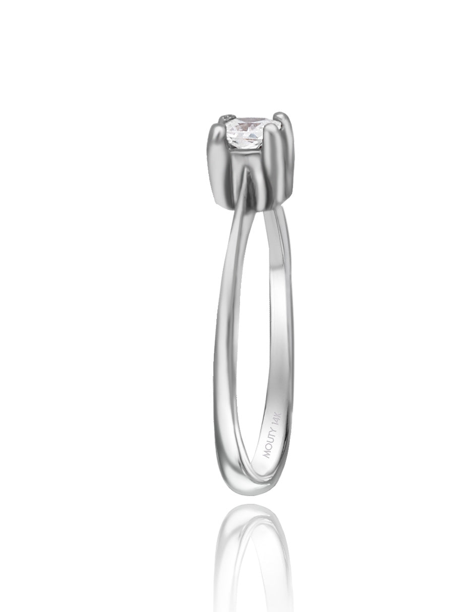 Darian ring in 14k white gold with zirconia