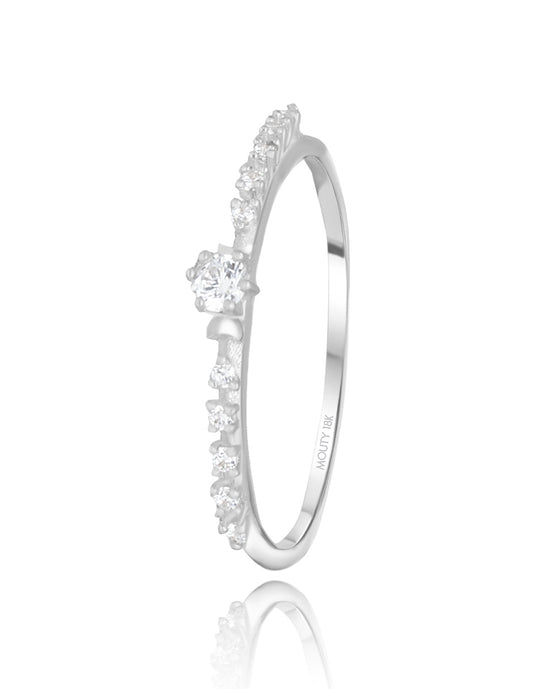 Anillo Danielle en oro blanco de 18k con diamantes naturales