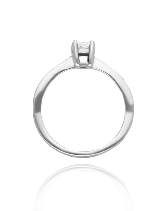 Darian ring in 10k white gold with zirconia