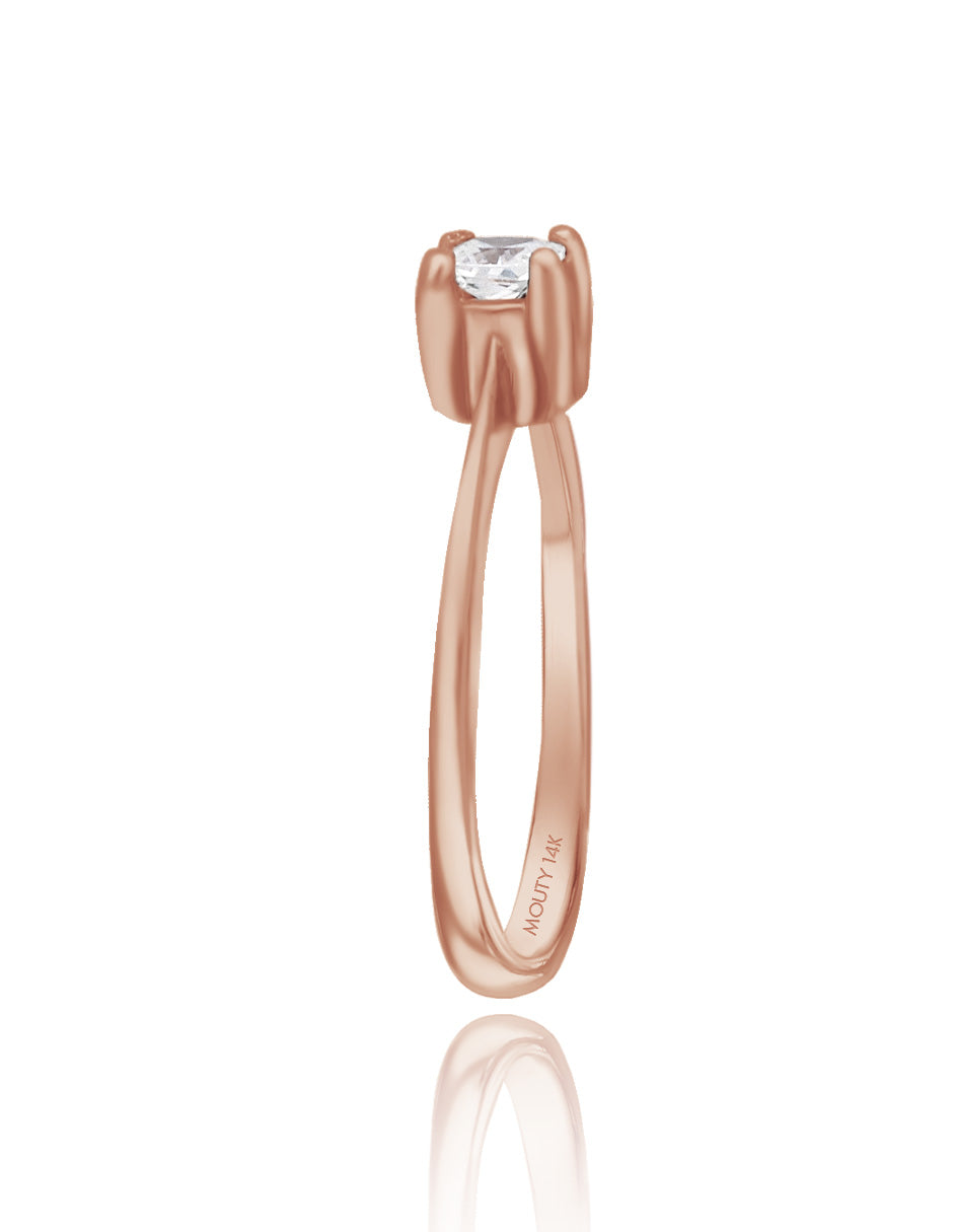 Darian ring in 14k rose gold with zirconia