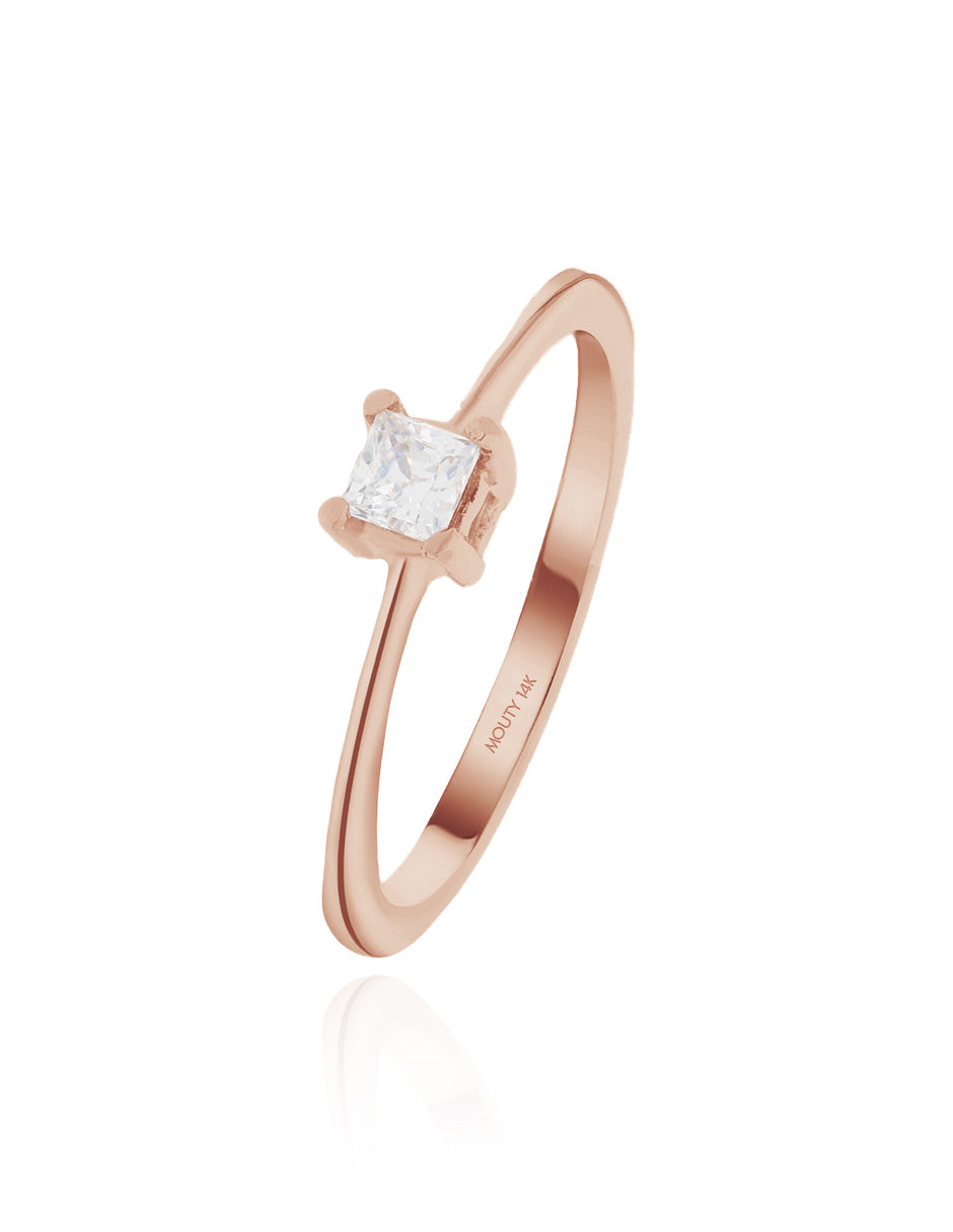 Darian ring in 14k rose gold with zirconia