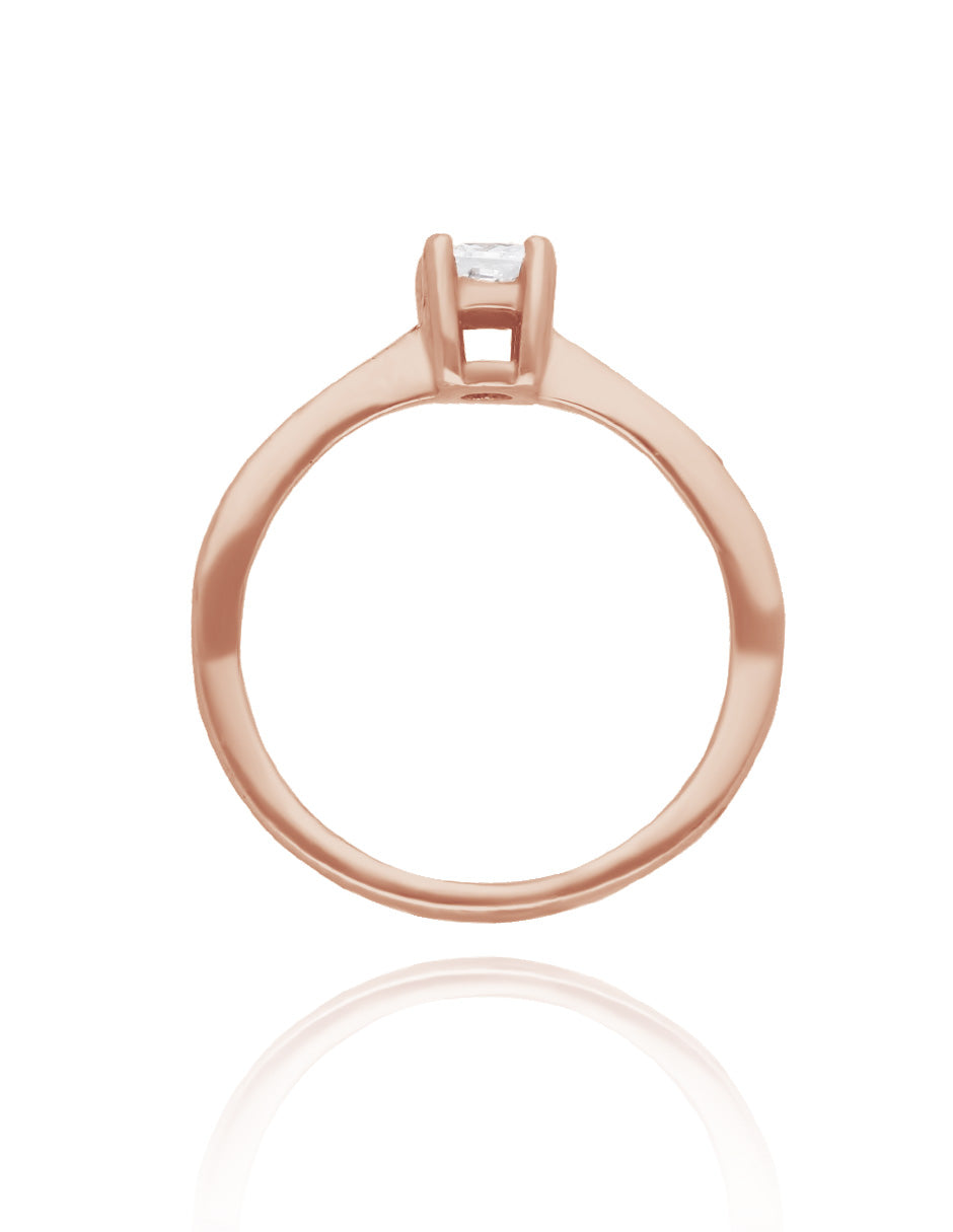 Anillo Darian en oro rosa 18k con circonia