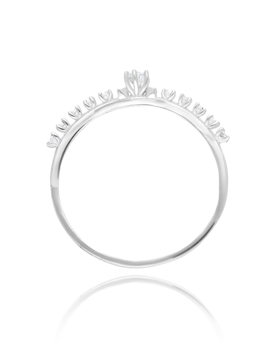 Anillo Danielle en oro blanco de 14k con circonias