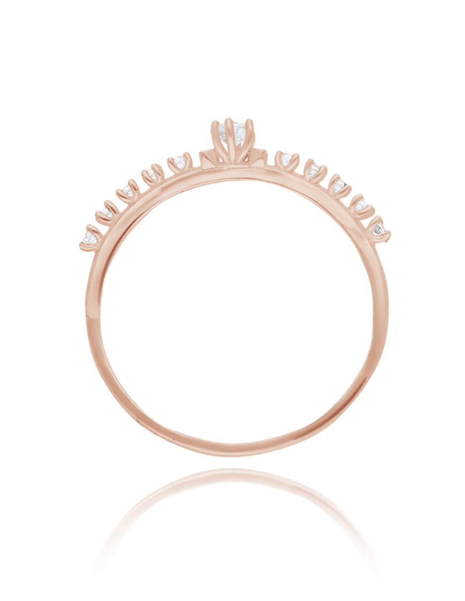 Anillo Danielle en oro rosa de 18k con circonias