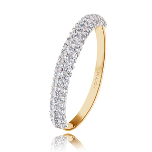 Emma ring in 14k yellow gold with zircons