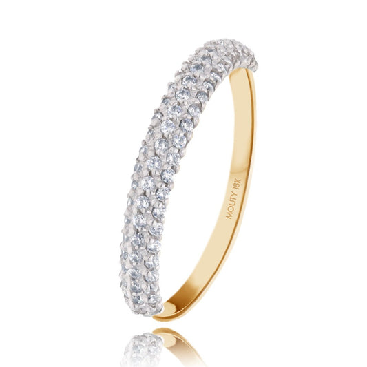 Emma ring in 18k yellow gold with zircons