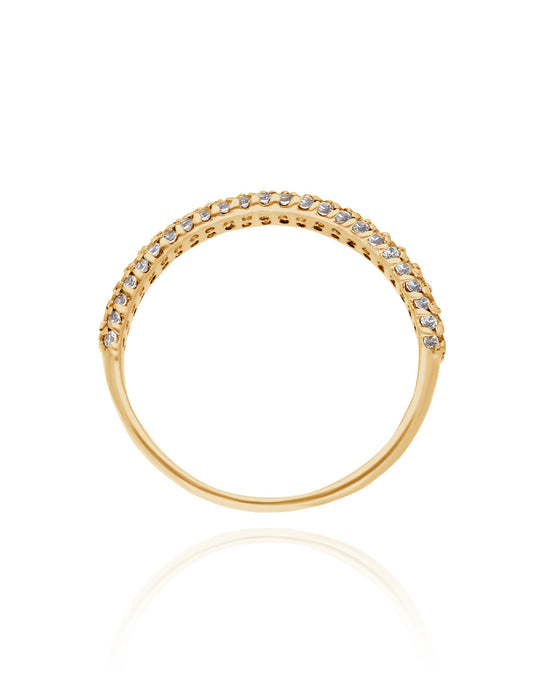 Emma ring in 18k yellow gold with zircons