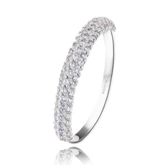 Emma ring in 10k white gold with zircons