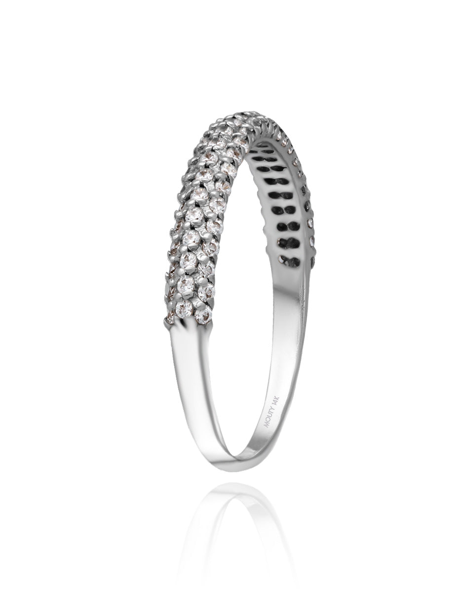 Emma ring in 14k white gold with zircons