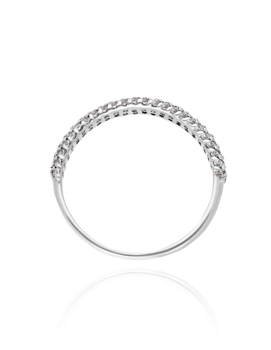 Emma ring in 14k white gold with zircons