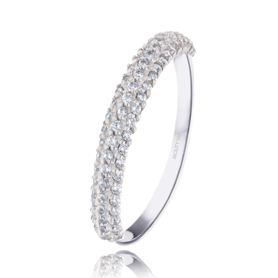 Emma ring in 14k white gold with zircons