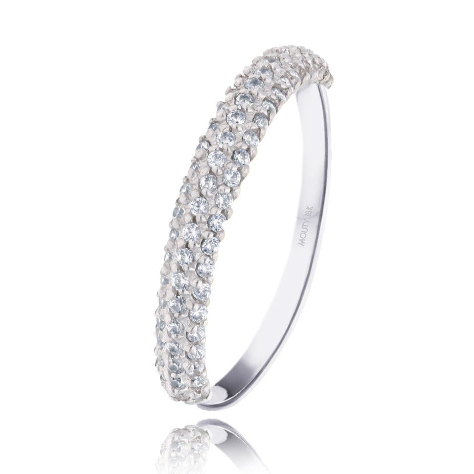 Emma ring in 18k white gold with zircons