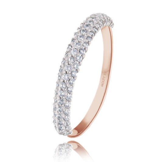 Emma ring in 10k rose gold with zircons