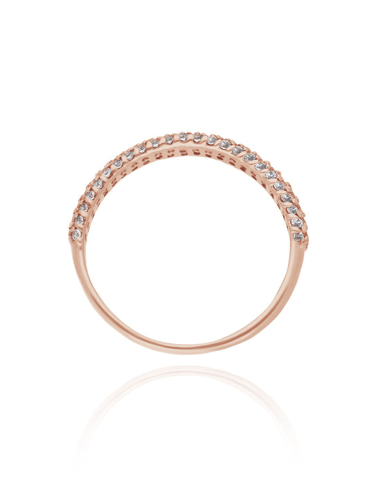 Emma ring in 10k rose gold with zircons