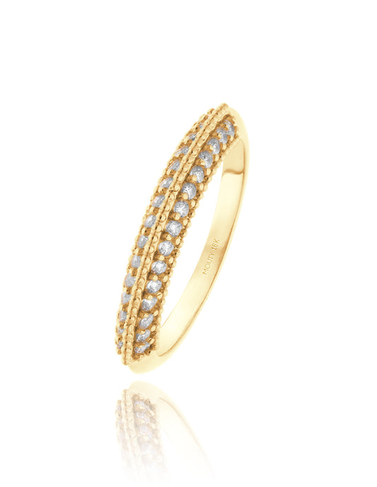 Anillo Elsie en oro amarillo 18k con circonias