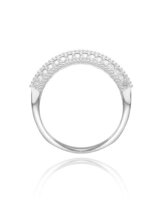 Elsie ring in 18k white gold with zircons