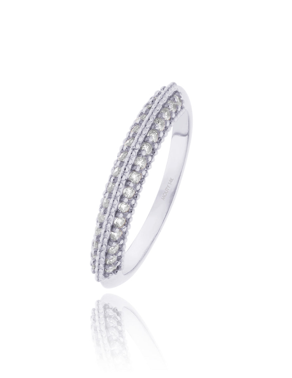 Elsie ring in 14k white gold with zircons