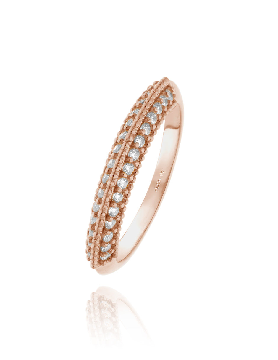 Elsie ring in 14k rose gold with zircons