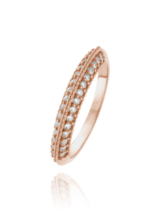 Elsie ring in 18k rose gold with zircons