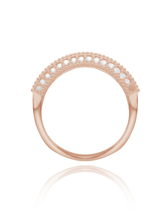 Elsie ring in 18k rose gold with zircons