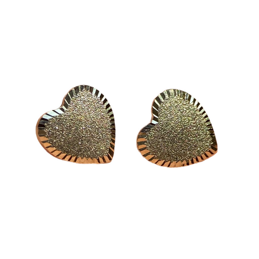 Heart studs #2 in 10k yellow gold Code: 14290 7mm