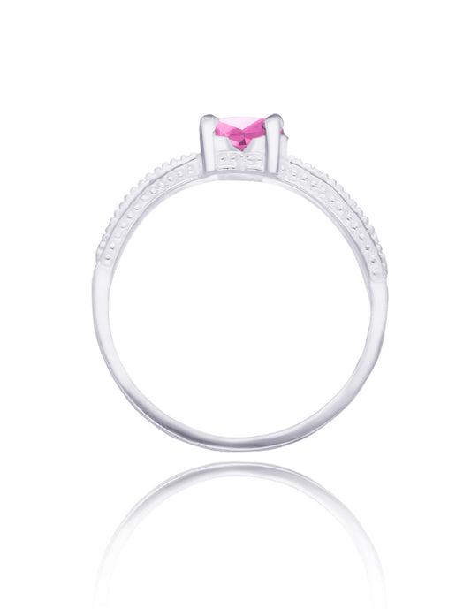 Fanny ring in silver with pink zirconia