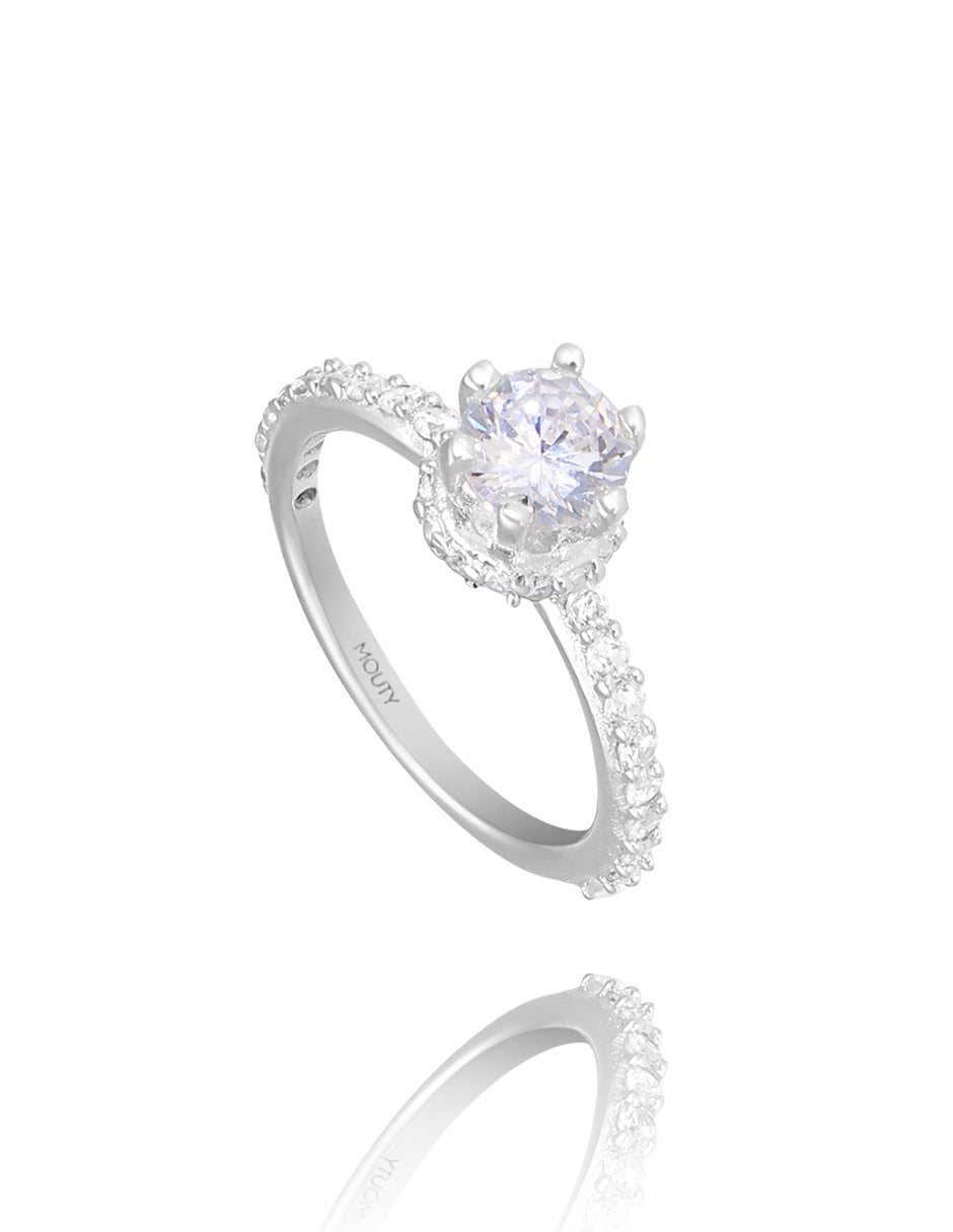 Helena ring in 18k white gold with zirconias 