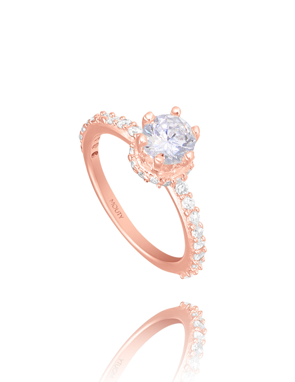 Helena ring in 18k rose gold with zircons 