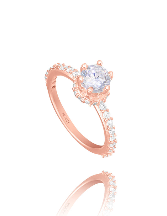 Helena ring in 10k rose gold with zircons 