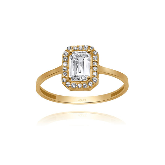 Ring in 10k yellow Italian gold with zirconias Cod: MAN270