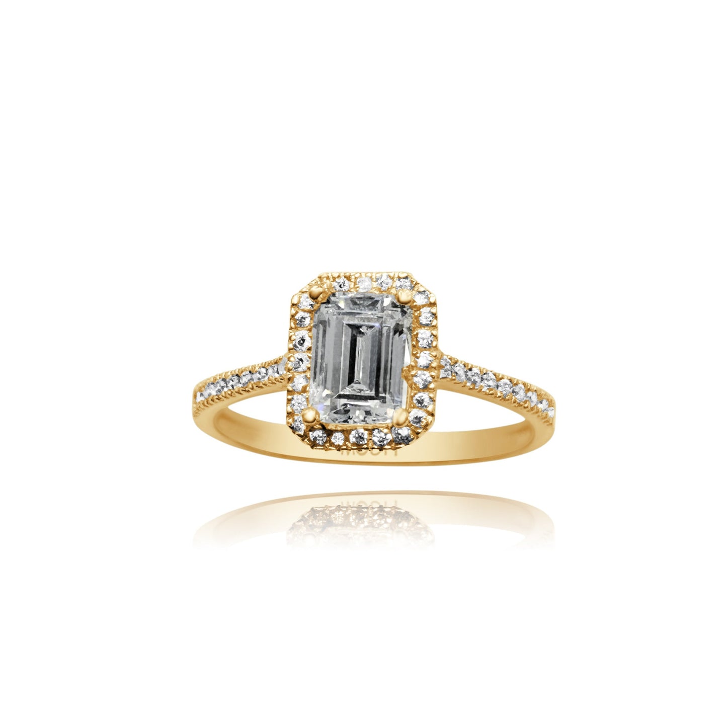 Ring in 10k yellow Italian gold with zircons Code: MAN290