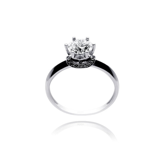 Engagement Ring in Italian 10k White Gold with Zirconia Cod: MAN018 