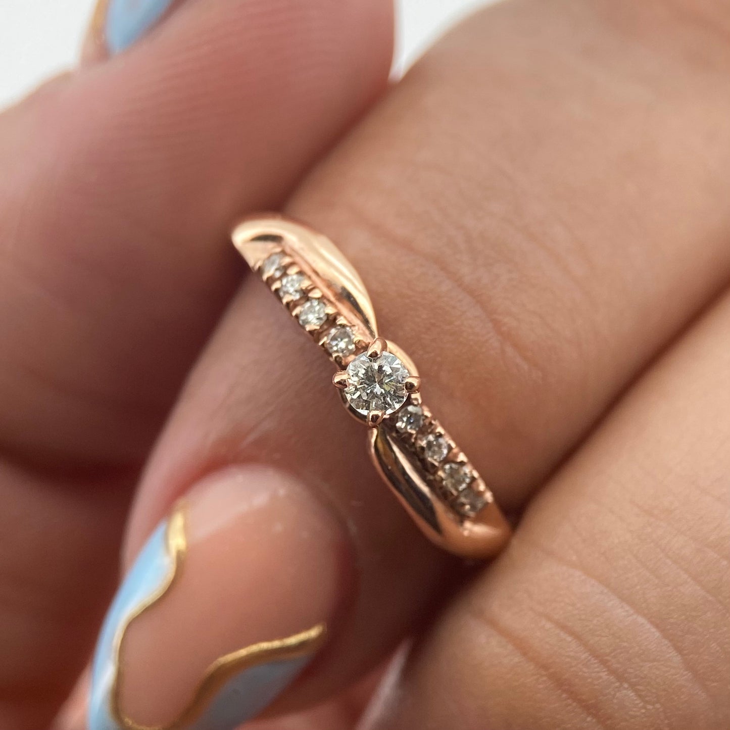 Ring in 14k rose gold with diamonds Mod: OF1595