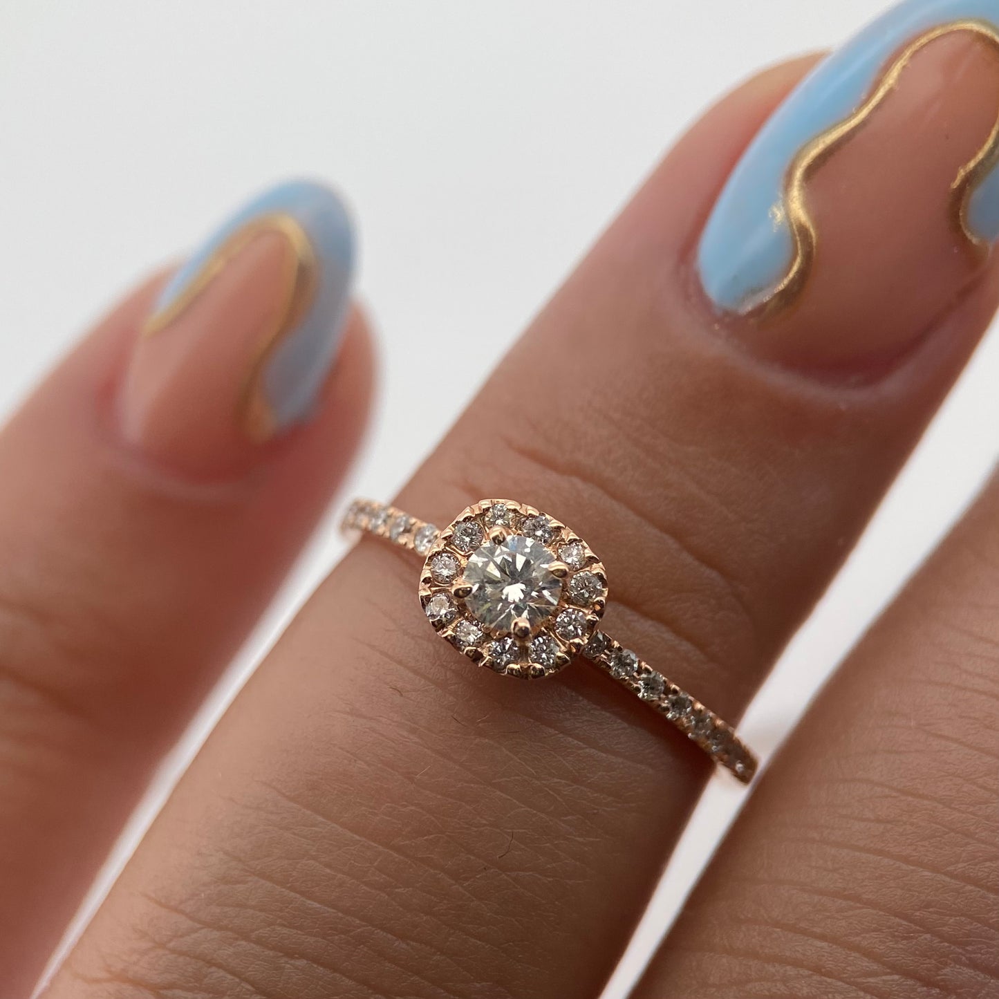 Ring in 14k rose gold with diamonds Mod: OF1692