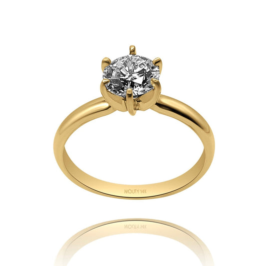 Anillo Amelie en Oro amarillo 14k con diamante de laboratorio 1.0 ct