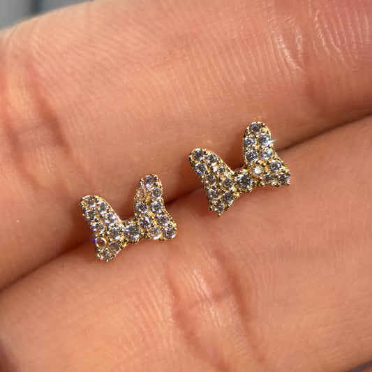 Minnie bow brooches in 10k yellow gold with zircons Disney®️