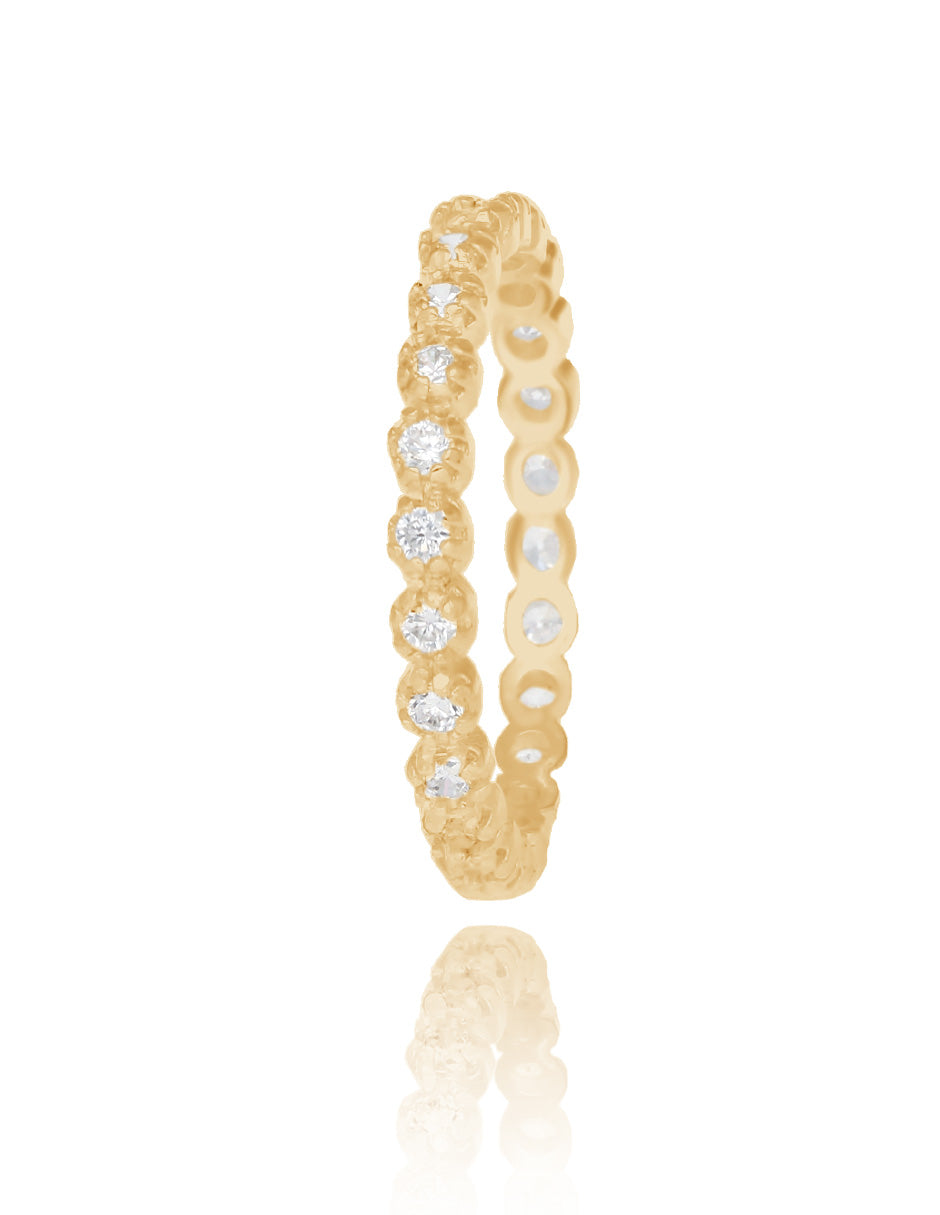 Churumbela Leah ring in 14k yellow gold with zirconias