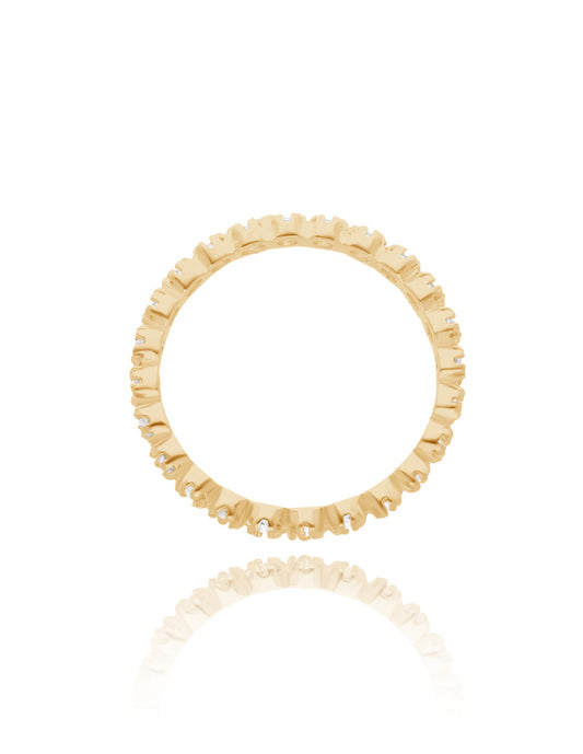 Churumbela Leah ring in 18k yellow gold with zircons