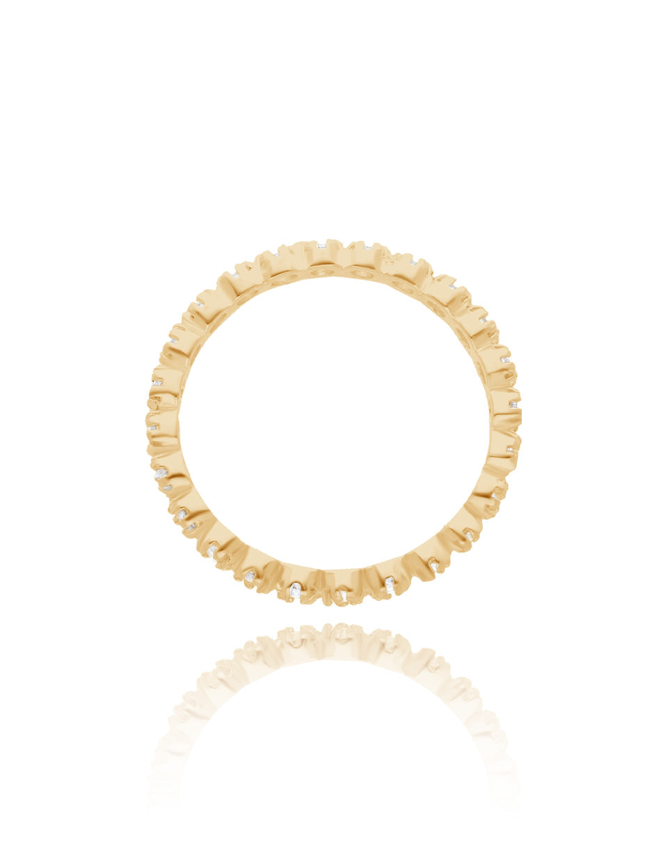 Anillo churumbela Leah en oro amarillo 14k con circonias