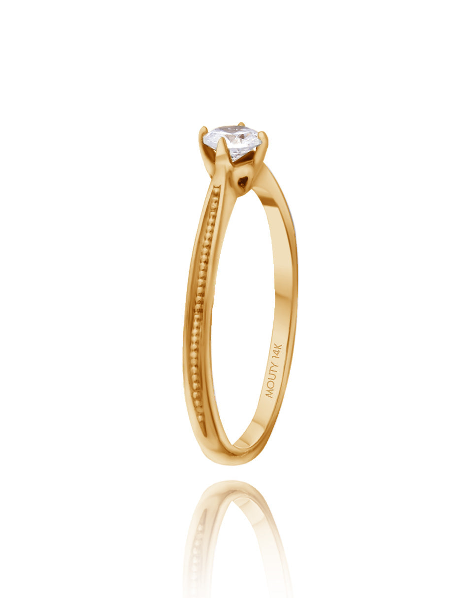 Anillo Lahia en oro amarillo 14k con circonia