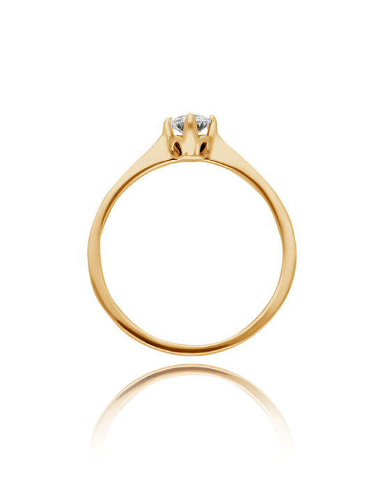 Anillo Lahia en oro amarillo 18k con circonia