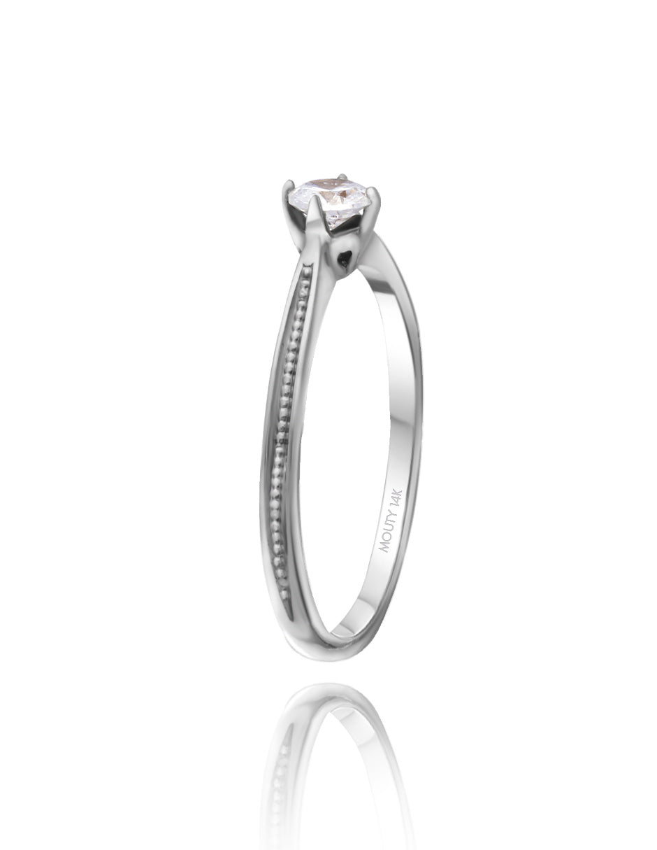 Lahia ring in 14k white gold with zirconia 