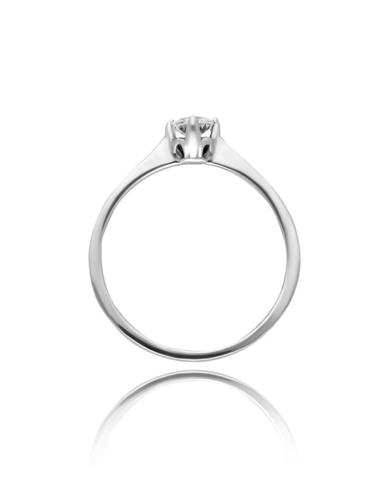 Anillo Lahia en oro blanco 14k con circonia