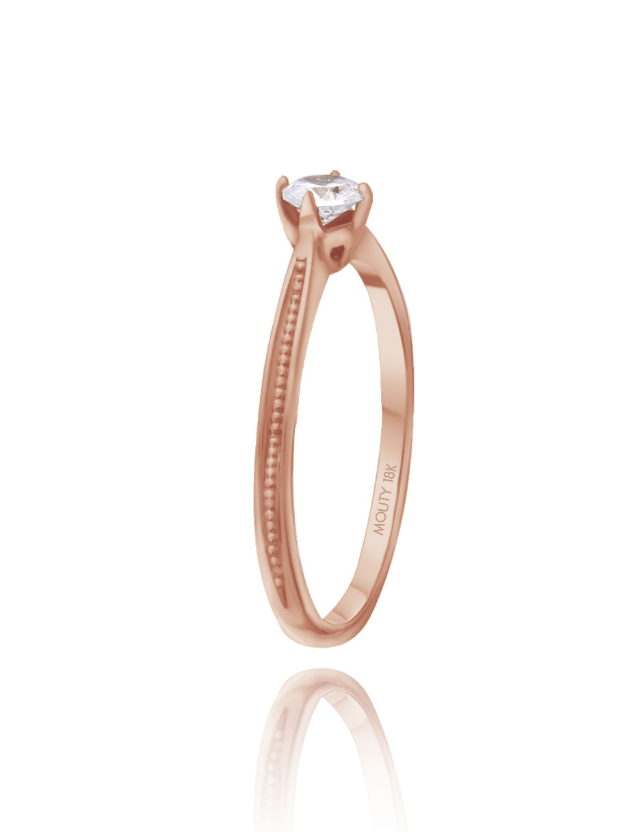 Lahia ring in 18k rose gold with zirconia 